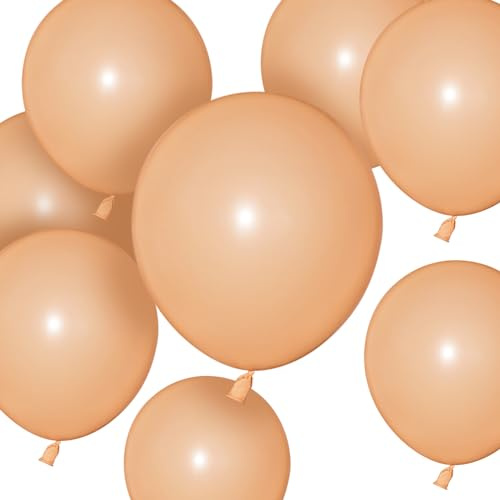 Apricot 50-Pack 12 Inch Nude Beige Balloons for Garland or Arch, Baby Shower, Birthday, Wedding and Anniversary Decorations