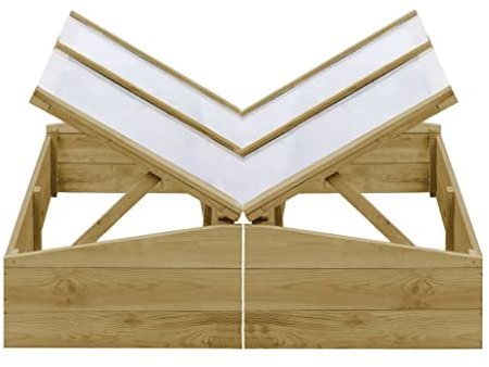 LAPOOH Gewächshäuser 2 STK. Imprägniertes Kiefernholz 100x50x35 cm, Frühbeet, Gewächshaus Klein, Tomatenhaus, Growbox, Treibhaus, Greenhouse