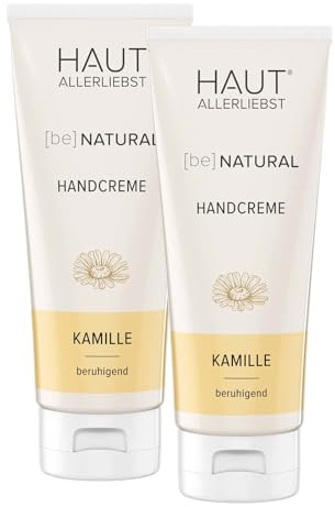 HAKA Handcreme Kamille, 2x 200ml, intensive Pflege für trockene & strapazierte Hände, mit Kamillenextrakt & Vitamin E, zieht schnell ein, ohne zu fetten, vegan