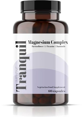 Melene Magnesium Complex with Chamomile, Passion Flower and L-Theanine 60 Capsules. Sleep, Anxiety and Rest Aid. High Strength Bisglycinate (250mg Elemental)