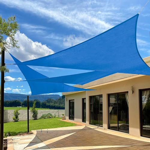 Gorssen Voile d'ombrage Imperméable Triangulaire 4x4x4m PES Toile Ombrage Auvent Protection des Rayons UV pour Extérieur Jardin Terrass Balcon