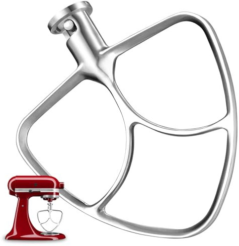 Stainless Steel Flat Beater,Pastry Mixing Paddle Attachments for Kitchenaid 4.5-5 Qt Tilt-Head Stand Mixers, Classic and Artisan Stand Mixers, Used for Mixing Cake, Cookie Dough, Dishwasher Safe
