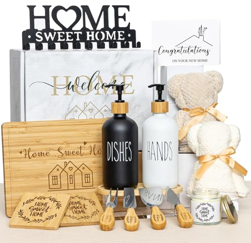 House Warming Gifts New Home, 14 Pcs Housewarming Gift Baskets for Couples