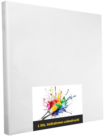 Keilrahmen Set aus 1 Stück in 50x120 cm, weiße Künstlerleinwand aus Polyester, zum Bemalen, fertig bespannt, geeignet für Acrylfarben oder Textilfarben, DIY Projektbedarf für Maler und Künstler