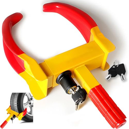 KEELYY Wegfahrsperre Radkralle Parkkralle Diebstahlsicherung mit 2 Schlüsseln, Felgenkralle Reifenkralle Wegfahrsperre Diebstahlsicherung für Anhänger Wohnwagen Autos, Wohnmobil