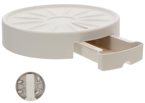 BESPORTBLE Bandeja Móvil para Macetas con Ruedas para Interior, Diámetro 22.5 Cm, Soporte De Plástico Resistente Color Beige con Cajón Extraíble para Agua, Diseño Ventilado Anti-pudrición