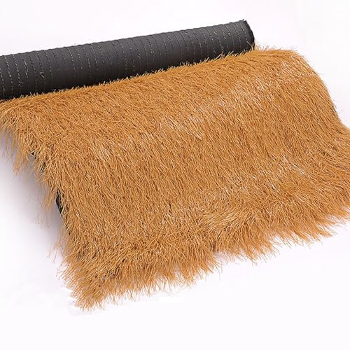 Künstliches Strohdach Outdoor, Mexikanische Stil Reetdach Palmgras Matten, PE-Kunststoffpalmen-Dachrasenrolle, Künstliche Strohfliesen, Für Terrasse Strandschir Party Deko(0.5x17m(1.64x55.77ft))