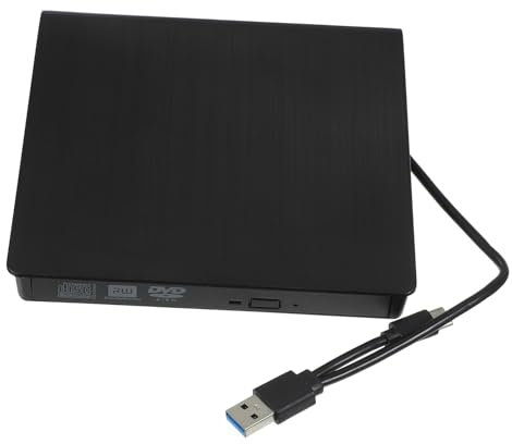 FELTECHELECTR Unidad Óptica Externa USB 3.0/Type-c Doble Interfaz, Reproductor y Grabadora De DVD/CD para Pc y Portátil, Compatible Múltiples Formatos, Diseño Portátil Negro