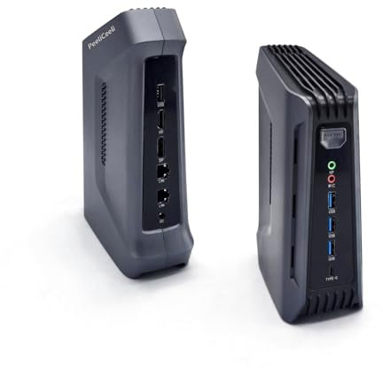 PeeliCeeli 14th Gen Core Ultra 7 155H AI Mini PC, Win11 Pro Micro Gaming Computer, Arc Graphics, NPU, HD/DP/Type-C 8K, 2X 2.5G RJ45 LAN, WiFi 6/BT5.2, 8GB DDR5 RAM 256GB NVMe SSD