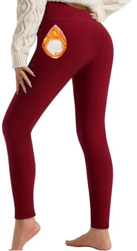 Leggings Termici da Donna Invernali Foderati in Pile Lana Pantaloni Vita Alta Caldo Collant Moda Casual Donne in Pile Spesso Sportivi Leggins per Yoga Fitness per la Corsa All'aperto Lo Yoga