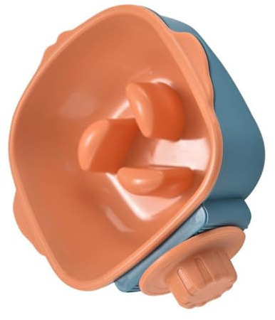 VICASKY Slow Feeding Pet Bowl for Puppy and Dog, Easy to Clean Pp Material, Simple to Carry, Hanging Design Suitable for Travel and Dog Cages, Blue and Orange Bowls