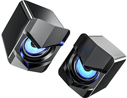 Operitacx 2 Piezas Altavoces USB Compactos para Ordenador Sonido Multimedia para Oficina y Estudio con Subwoofer y Control de Volumen