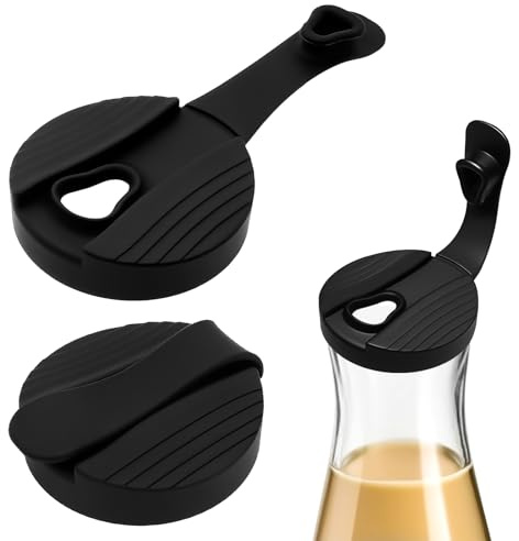 2 Pack Replacement Lids For Good Seasons Salad Dressing Cruet Glasses, Leakproof Good Seasons Cruet Lid, Reusable Compatible with Good Seasons Glass Bottles