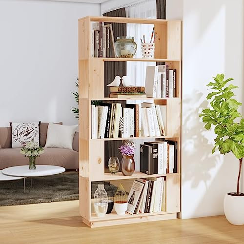 HANJIEFACAI Bücherregal/Raumteiler 80x25x163,5 cm Massivholz Kiefer Bücherregal Book Shelf Cabinet Shelf Organizer für Balkon Schlafzimmer Flur Arbeitszimmer