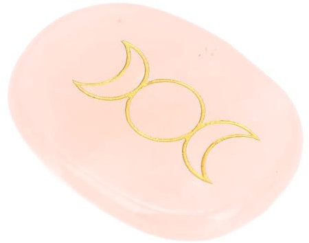 Naroote Pierre de Poche, Préoccupation pour Un Massage Facile à Utiliser l'apparence Uniforme de Pierre Jada Naturelle pour Soulager la Pression (Rose)