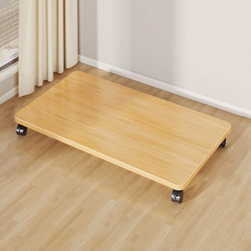 Chariot à plantes mobile avec roues verrouillables - Chariot roulant en bois pour fournitures de bureau, aquariums, fans de fleurs, outils de jardin, plateaux de plantes, 60 x 35 cm, bois naturel