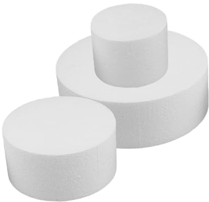 LIFKOME 3 Moldes Redondos de Espuma para Decorar Pasteles de Cumpleaños y Reuniones Familiares, Material Espuma Resistente para Uso Creativo y Versátil