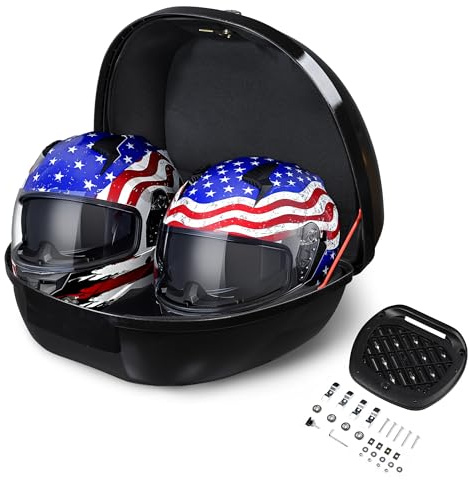 Yescom 50L Universal Motorcycle Tour Tail Box Scooter Trunk Storage w/Lock Case