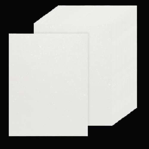 Acidea 50 Blatt Elfenbein Kartonpapier A4, 250g/m²A4 Creme Verdicktes Papier, Sliver-Folienflocken Bastelpapier Tonpapier Urkundenpapier Verwendet für Fotoalbum Menükarte Schreiben Einladungen Briefe