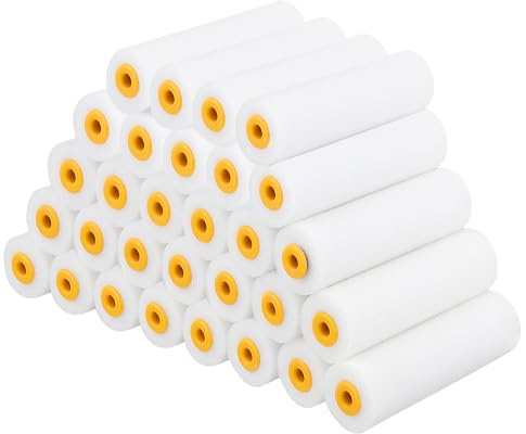 CHEUNGR 30 Pack 4 Inch Foam Paint Roller, Mini Paint Roller Covers, High Density Foam Paint Rollers for Painting Projects of Flat Surfaces, Including Cabinets, Doors, Tables
