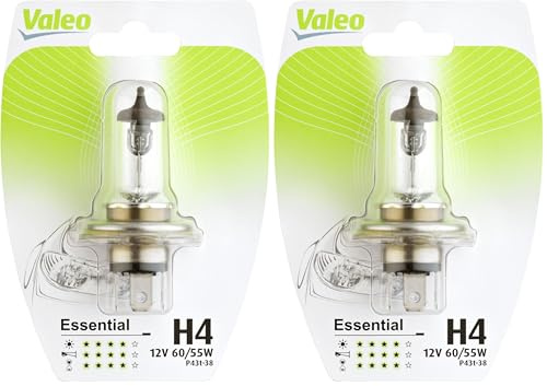 Valeo - Essential H4 - Ampoule Voiture Blister x1 (32006) - Lampe Voiture - Eclairage Voiture Haute Qualité (Lot de 2)