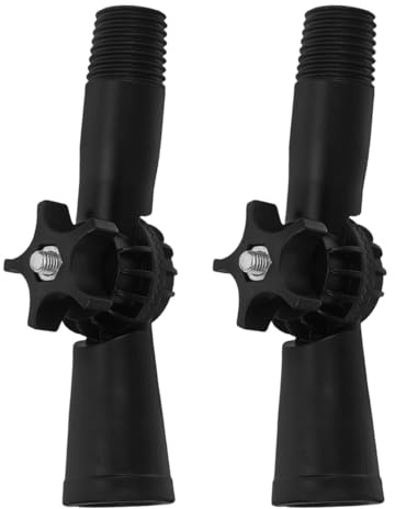 Hemobllo Lot de 2 Adaptateur d'Angle Rotatif 160° pour Perche Télescopique et Manche à Balai, Joint Articulé Fileté Universel pour Pinceau Peinture, Dépoussiérant et Nettoyage Vitre, Noir