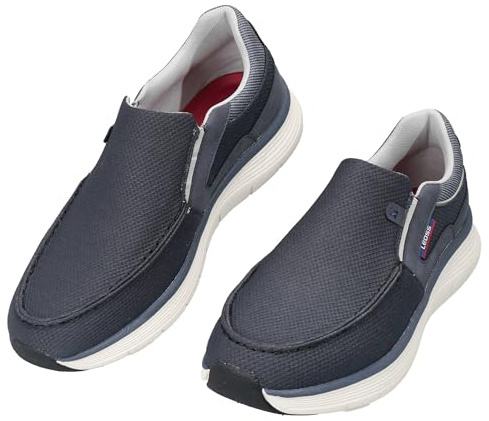 LEOSS ORIGINAL Sneaker Slip-On per Anziani Scarpe per Giorni di Routine Blu Scuro Senza Lacci Facili da Indossare Morbide Uscite di Routine (Blu Scuro, 44 EU, MLE260297-3)