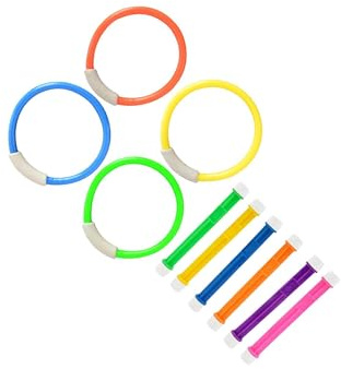 AMSLSIU Juguetes de Buceo Accesorios para Deportes acuáticos Juego de Anillos Buceo para Piscina Anime a los niños a Practicar Habilidades natación Forma Divertida Herramientas Ejercicio