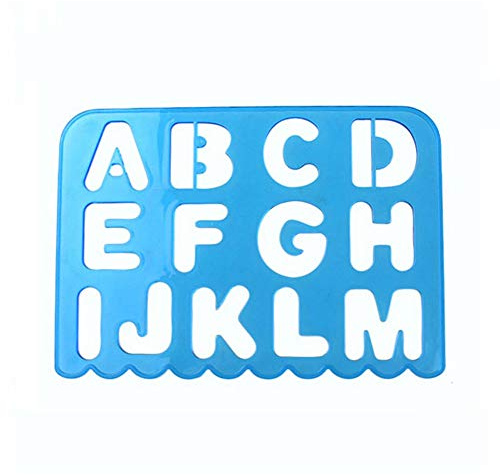 VGEBY Plast Geometrisk Figur Alfabet Ihålig Skiva Målningsmall, med 3 Pennor för Barn 3-6 år (Tecknad pussel geometrisk figur ihåliga)