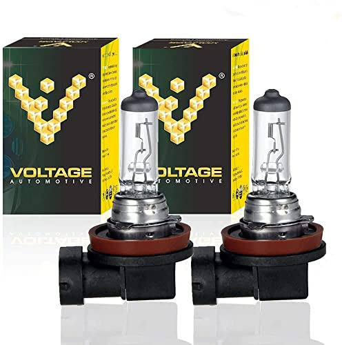 Voltage Automotive H11 Headlight Bulb Halogen Fog Light Bulbs Standard Replacement for High/Low Beam 12V 55W PGJ19-2 E-Mark, Pack of 2