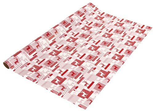 SIGEL GP118 Weihnachts-Geschenkpapier rot/weiß, 1 Rolle 5m x 70 cm