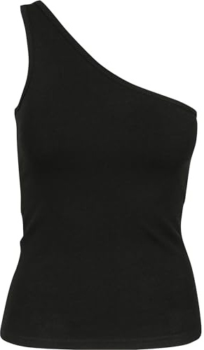 Urban Classics Damen Sport Tank Top Ladies Asymmetric, Schwarz (Black 00007), Small (Herstellergröße: S)