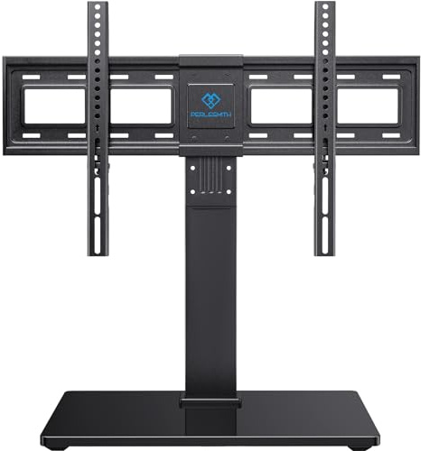 PERLESMITH Universal Swivel TV Stand Legs for 37-75 inch TVs, Height Adjustable Tabletop Mount Holds up to 99lbs, Television Table TV Stands for Livingroom & Bedroom, Universal VESA 600x400mm, PSTVS13