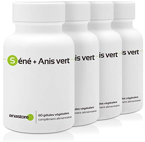 LAXANTE NATURAL * Sen + Anís Verde * OFERTA 3+1 GRATIS *320 mg / 240 cápsulas *Extracto de hojas de sen titulado máximo al 8% en senósido B, extracto concentrado 4:1 de fruto de anís verde * Digestión
