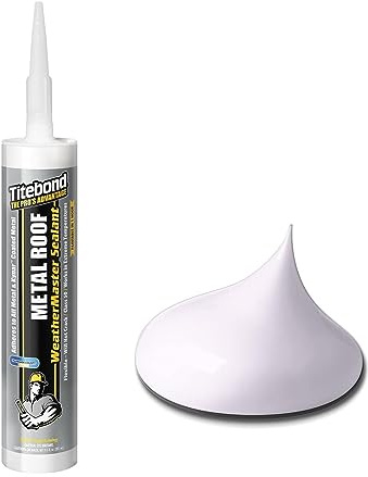 Titebond WeatherMaster Metal Roof Sealant, White – Premium Polymer Caulk for Aluminum, Copper, Galvanized Steel & Coated Metals, UV-Resistant – 61051, 9.5 Oz. Cartridge