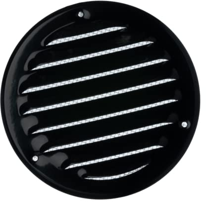 Ø 100mm Rejilla de Ventilación con Mosquitera - Rejillas de Aireación Metálicas - Acero, Negro