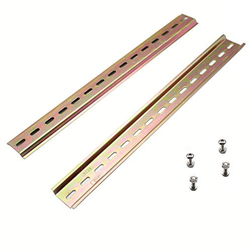 HERKINDNESS DIN Rails, 2 Stück 30 x 3,5 cm Metall DIN Rail, Montageschiene, mit Sechskantschrauben und Muttern, Geeignet für den Einbau in Verteiler- und Schaltschränke