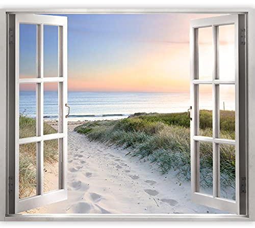 murando - Fototapete Vlies Poster Fensterblick, 140x100 cm, Schlafzimmer | Full HD Druck, 3D-Effekt, lichtbeständige Farben, ideal fürs Wohn- oder Schlafzimmer, schnelle Montage, lichtbeständig, edel