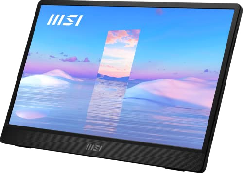 MSI Pro MP161DE Moniteur Portable IPS 39,6 cm (15,6), 60 Hz, FHD (1920 x 1080), Ultra Fin, USB Type C, Mini HDMI, Noir