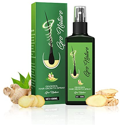 GRO'Nature Gingerol Hair Growth Spray,Spray nutritivo de jengibre GrowthPlus,Spray de Esencia para el Crecimiento del Cabello,suero antipérdida de cabello,Locion para el crecimiento del cabello