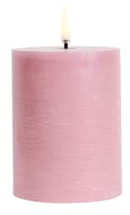 Uyuni – LED-Pillar Kerze – Dusty Rose, Rustic – 7,8 x 10 cm (UL-PI-DR-C78010)
