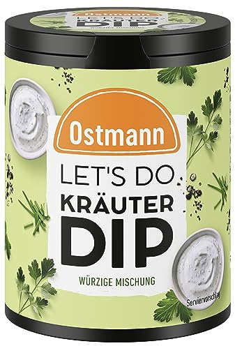 Ostmann Gewürze - Let's Do Kräuterdip | Gewürzsalz für leckere Dips mit Kräuternote | Würzige Mischung mit Petersilie, Schnittlauch und Dill | 60 g in recyclebarer Metalldose
