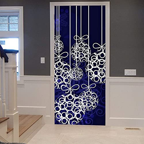 3D Weihnachts-Cartoon-Glocke Türtapete Selbstklebende Türsticker Türposter Türwandbilder Türkunst Türwandaufkleber Türfotos 90 X 200 Cm Für Wohnzimmer Schlafzimmer Badezimmer Küche Türdekoration