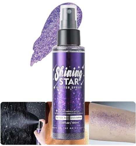 Spray Paillette Corps,MKNZOME Paillettes Visage Paillette Cheveux Imperméable Body Glitter Spray Maquillage Paillettes Femme pour Visage Cheveux Ongles Festival Fête