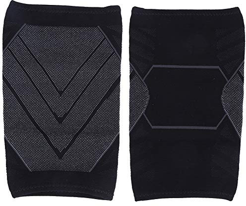 equlup Ellenbogenschoner, 2 Stück, Nylon-Strick-Ellenbogenschoner, Kubischer Druckgürtel, Atmungsaktiver Schutz, Basketball-Kompression, Gepolsterte Ärmel Für Outdoor-Sportarten(XL)