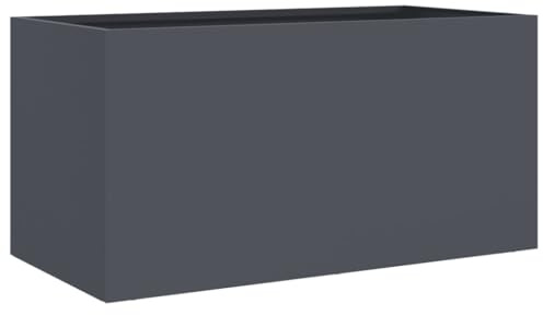 vidaXL Odlingslåda antracit 62x30x29 cm kallvalsat stål, odlingslådor, hög odlingslåda, upphöjd odlingslåda, blomlådor, höga odlingslådor