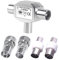 2-Way TV Aerial Splitter, IP70 5-1000MHz Coaxial Cable TV Aerial Connector with Female and Male TV Aerial Coaxial Cable Connectors Adaptor