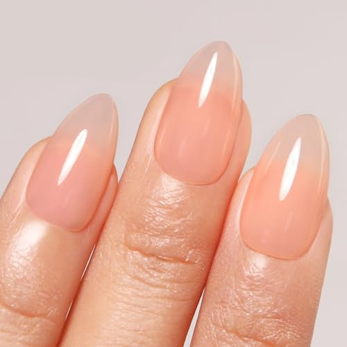 Imtiti Jelly Gel Polish, 15ML Sheer Peach Coral Orange Jelly Gel Nail Polish Translucent Spring Summer Nail Gel Polish LED UV Gel Nail Polish for Nail Art DIY Manicure