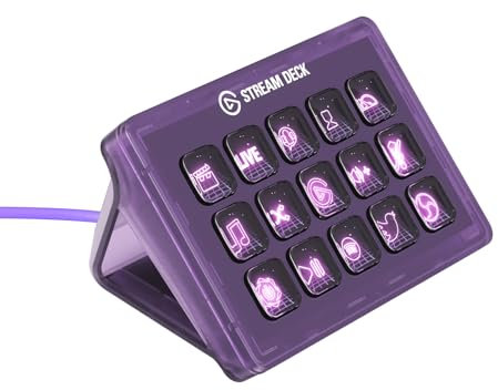 Elgato Stream Deck MK.2 Atomic Purple (Limitierte Auflage) – Studio-Controller, 15 Makrotasten, auslösen von Aktion in Apps und Software wie OBS, Twitch, YouTube und Anderen, für Mac und PC