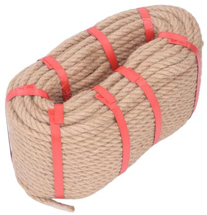 50 m Jute-Schnur zum Basteln, Jute-Seil, Länge, mehrsträngiges Jute-Schnur-Seil, DIY-Handwerkszubehör, Haltbarkeit, Heimdekoration (12mm)